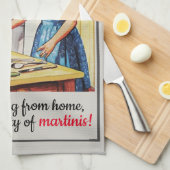 1950年の主婦ヴィンテージおもしろいニーズMartinis キッチンタオル (四つ折り)