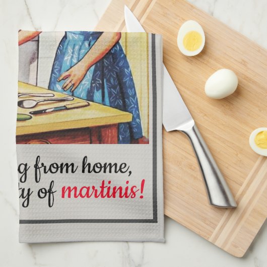 1950年の主婦ヴィンテージおもしろいニーズMartinis キッチンタオル (四つ折り)