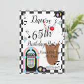 1950年の任意の年齢のレトロ誕生日招待状 招待状 (スタンド正面)