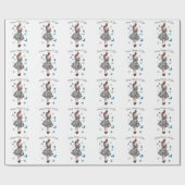 1950年の女性と蝶のクリスマスグリーティング ラッピングペーパー (フラット)