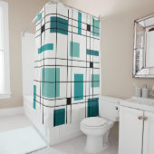 1950年の抽象芸術アートティール(緑がかった色) シャワーカーテン (インサイチュ)