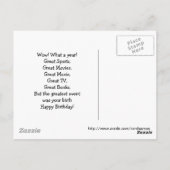 1950年イベント·素晴らし誕生日·カード ポストカード (裏面)