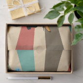 1950年クリスマスカップルとレトロ背景 薄葉紙 (ギフト)