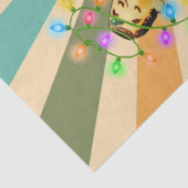 1950年クリスマスカップルとレトロ背景 薄葉紙 (詳細)