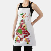 1950年クリスマスツリー付きクリスマスウーマン エプロン (インサイチュ)