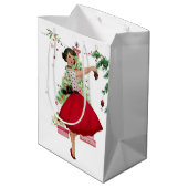 1950年クリスマスツリー付きクリスマスウーマン ミディアムペーパーバッグ (裏面アングル)