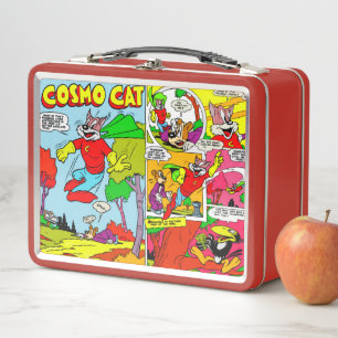 1950年コスモ猫漫画弁当箱 メタルランチボックス