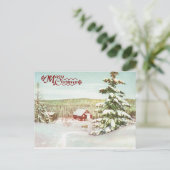 1950年ノルウェーのヴィンテージクリスマス シーズンポストカード (スタンド正面)