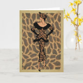 1950年ファッション カード (黄色い花)