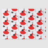 1950年ヴィンテージのクリスマスレディと犬のラッピング紙 薄葉紙 (正面)