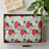 1950年ヴィンテージのクリスマスレディと犬のラッピング紙 薄葉紙 (ギフト)