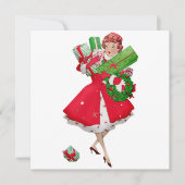 1950年ヴィンテージレディークリスマスショッピング カード (正面)