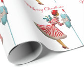 1950年ヴィンテージレディーチェッキングクリスマスメール ラッピングペーパー (ロールコーナー)