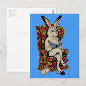 1950年代にベビーバニーに大きなバ読ニーの物語を座った ポストカード (正面/裏面)