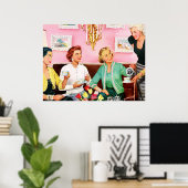 1950年代のアフタヌーンティー世紀半モダンばアートメディア ポスター (ホームオフィス)