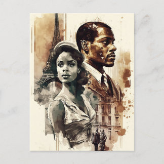 1950年代のアフリカ系アメリカ人カップルのはがき ポストカード