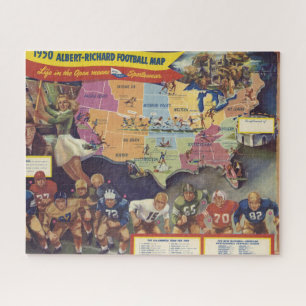 1950年代のアメリカンフットボールヴィンテージマップ ジグソーパズル