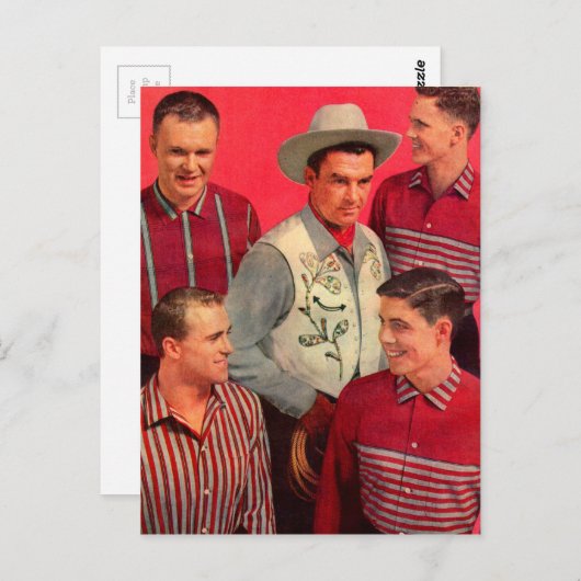 1950年代のカウボーイPawとその息子たち ポストカード (正面/裏面)