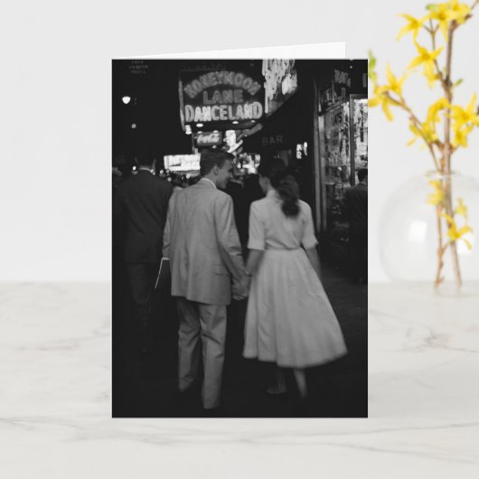 1950年代のカップル カード (黄色い花)