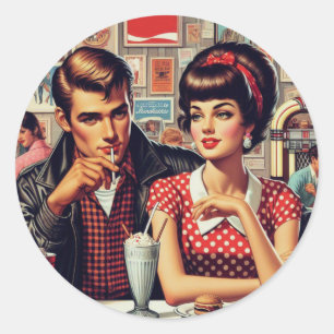 1950年代のカップル ラウンドシール