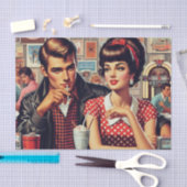 1950年代のカップル 薄葉紙 (クラフト)