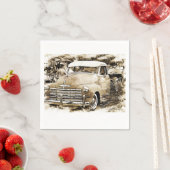 1950年代のクラシックシボレー車 スタンダードカクテルナプキン (インサイチュ)