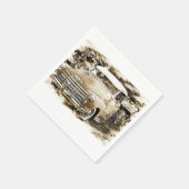 1950年代のクラシックシボレー車 スタンダードカクテルナプキン (角)