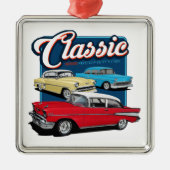 1950年代のクラシック車 メタルオーナメント (正面)