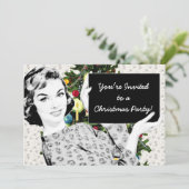 1950年代のクリスマスサインを持つ女性 招待状 (スタンド正面)