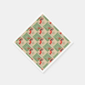 1950年代のクリスマススキーヤー スタンダードカクテルナプキン (角)