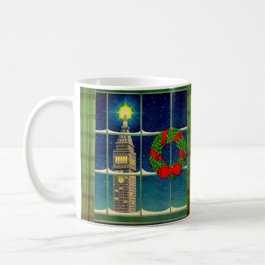1950年代のクリスマス コーヒーマグカップ (左)
