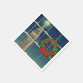 1950年代のクリスマス スタンダードカクテルナプキン (角)