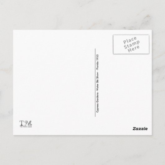 1950年代のサイプレスガーデンズ ウォーターキューショー アクアメイズ ポストカード (裏面)