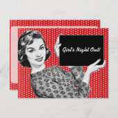 1950年代のサインを持つ女性 招待状 (正面/裏面)