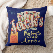 1950年代のジャックのワシントン州リンゴのクレートラベル クッション (ブランケット)