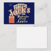 1950年代のジャックのワシントン州リンゴのクレートラベル ノートカード (正面/裏面)