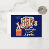 1950年代のジャックのワシントン州リンゴのクレートラベル ノートカード (正面/裏面インサイチュ)