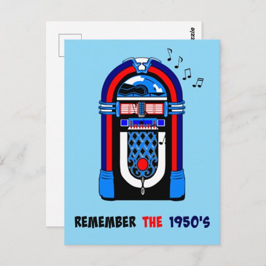 1950年代のジュークボックスを覚えておきなさい。 ポストカード (正面/裏面)