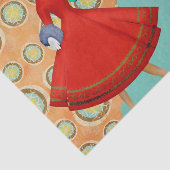 1950年代のスタイルクリスマスウーマンとプレゼント 薄葉紙 (詳細)