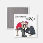 1950年代のソーダショップカップル マグネット (正面/裏面)