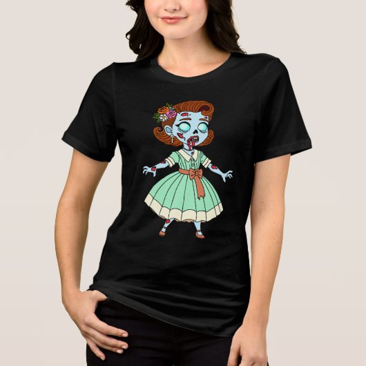 1950年代のゾンビガール トライブレンドTシャツ (正面)