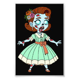 1950年代のゾンビガール フォトプリント