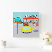 1950年代のダイナーウォールクロック スクエア壁時計 (ホーム)