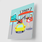 1950年代のダイナーウォールクロック スクエア壁時計 (傾斜)