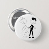 1950年代のドレスアップ・カップル 缶バッジ (正面&裏面)