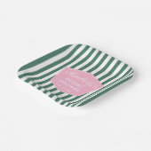 1950年代のバケーション・グラマラスなピンクとグリーンの結婚前お披露目パーティー ペーパープレート (傾斜あり)