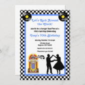 1950年代のパーティー招待状, ソックホップ, ロックンロール, 50年代 招待状 (正面/裏面)