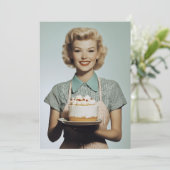 1950年代のビンテージ主婦の手作り焼き菓子 招待状 (スタンド正面)