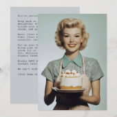 1950年代のビンテージ主婦の手作り焼き菓子 招待状 (正面/裏面)