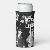 1950年代のビンテージ写真 禁酒法 ビール 抗議 スリム缶クーラー (Seltzer正面)
